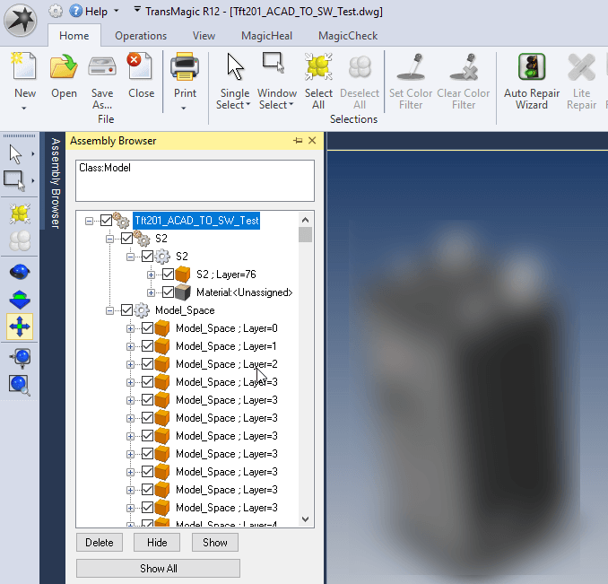 DWG File Structure Before Flattening