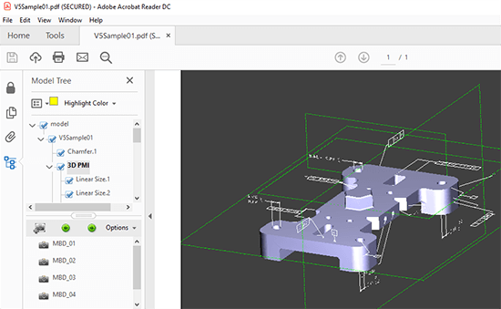  3d pdf with PMI